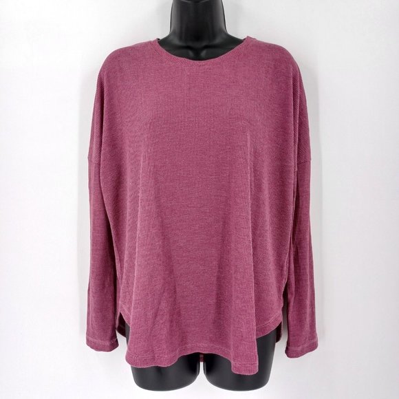 COTTON ON Sz S Oversized Waffle Knit Sweater Mauve Pink Cozy Casual Lounge Fall - Picture 3 of 12